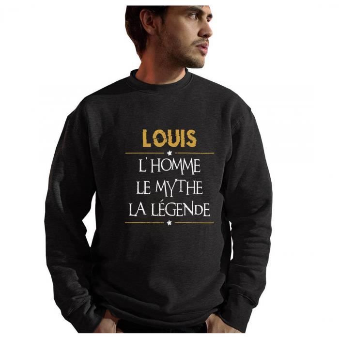 Sweat - Louis | L'Homme Le Mythe La Légende - Noir - Manches longues - Col arrondi