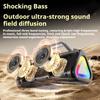 Shocking Bass Colorful Light Effect Bluetooth 5.0 Speaker With 2 Mics Portable Subwoofer Wireless Subwoofer Boombox Home Karaoke