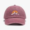 Sunset Pattern Embroidery Baseball Cap Washed Cotton Baseball Hats Retro Peaked Cap  For Man Women