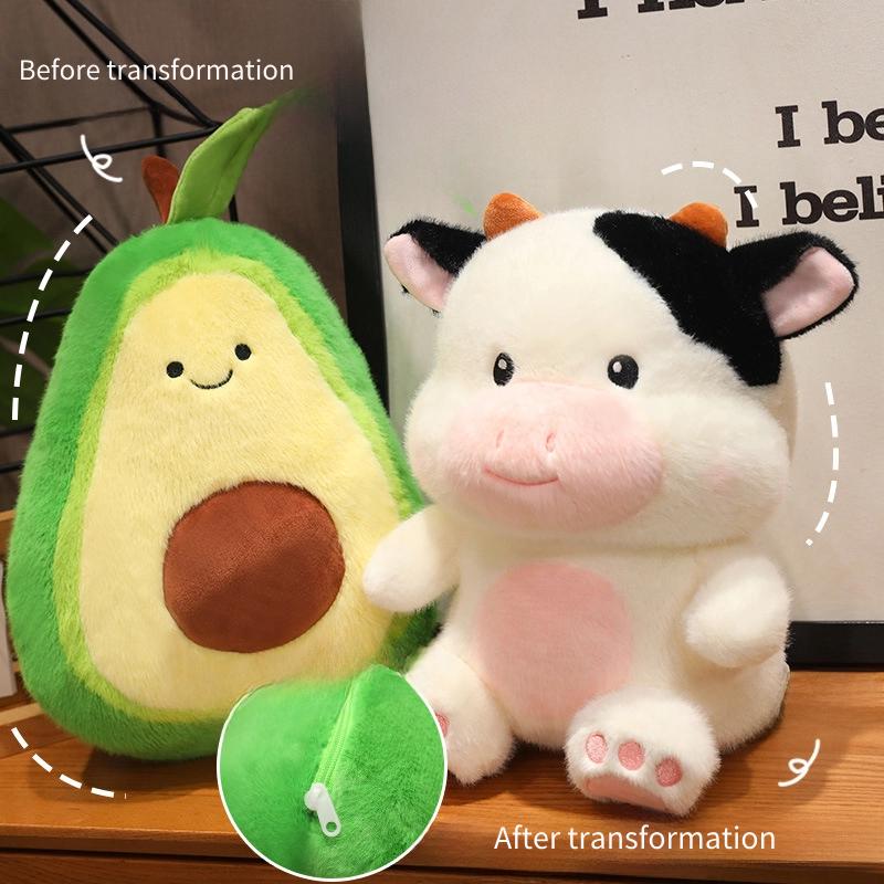 Transfiguration Avocado Dairy Cattle Plush Toy Sofa Pillow Room Decoration Gift