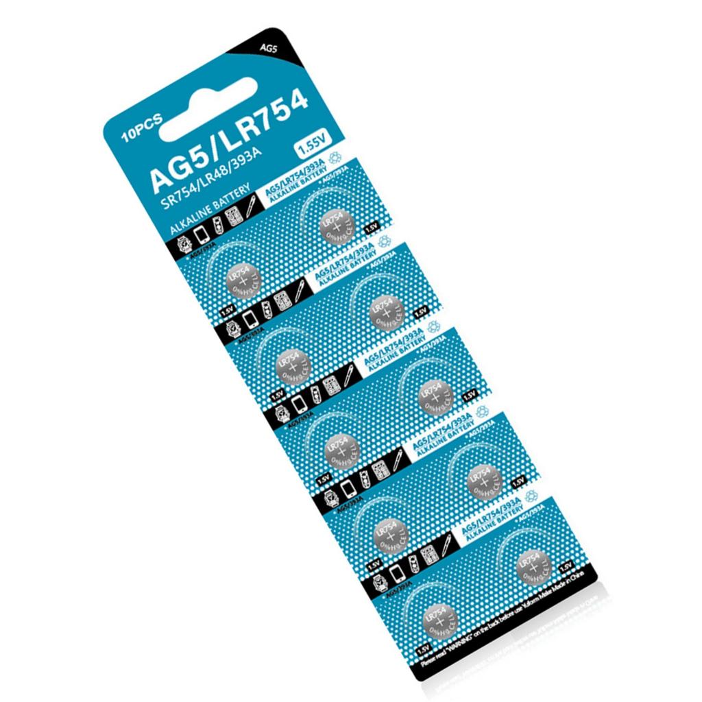 10Pcs AG5 Button Batteries LR754 193 SR754 546 RW28 939A LR48 D309 For Watch Electronic Remote Toys Clock Calculator