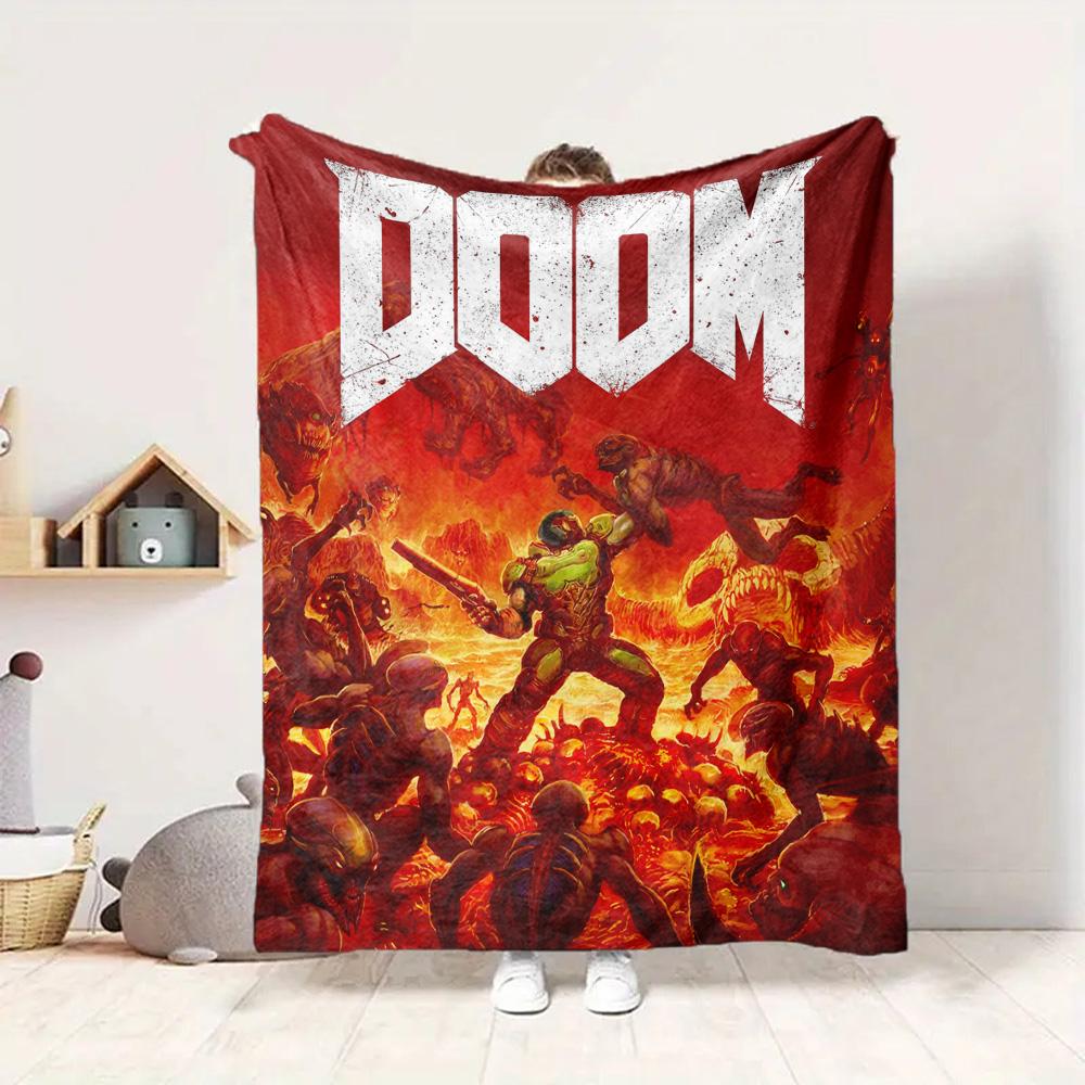 Doom Game Flannel Blanket Throw Blanket Soft Warm Sofa Bed Camping Car Home Decor Unique Christmas Gift C930373