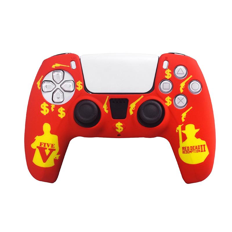 1Pcs Water Transfer Doodle Silicone Protective Cover Case For Sony Playstation 5 Ps5 Controller Gamepad Spider Silicone Case