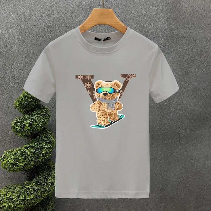 and WoSkateboard Print Short Sleeve T-Shirt High Quality Luxury Brand Shirt 100% Cotton Harajuku Summer Novelty