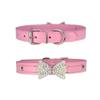 Hundehalsband aus Leder, glitzerndes Strass-Haustierhalsband, luxuriöses modisches Haustierhalsband für Katzen, Welpen, Zwergspitz, Teddy, Hunde, Heimtierbedarf