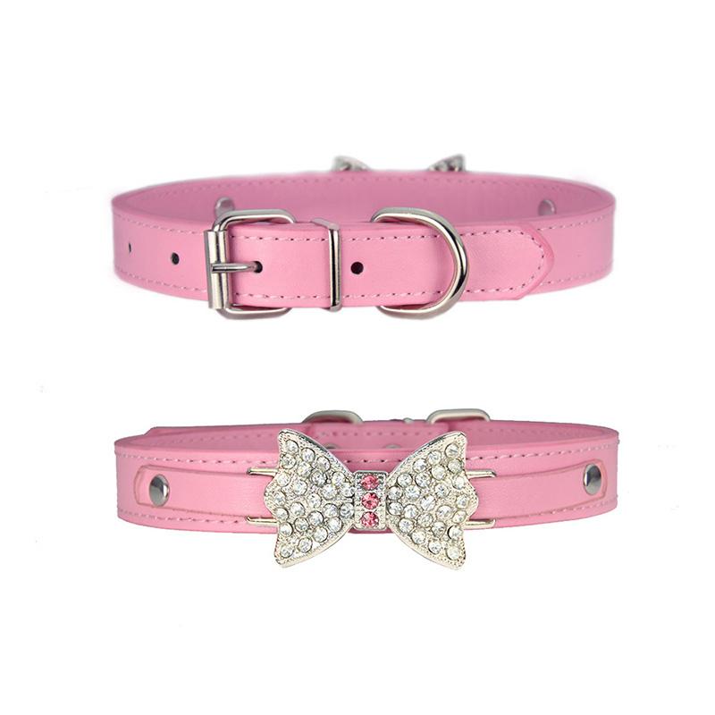 Hundehalsband aus Leder, glitzerndes Strass-Haustierhalsband, luxuriöses modisches Haustierhalsband für Katzen, Welpen, Zwergspitz, Teddy, Hunde, Heimtierbedarf