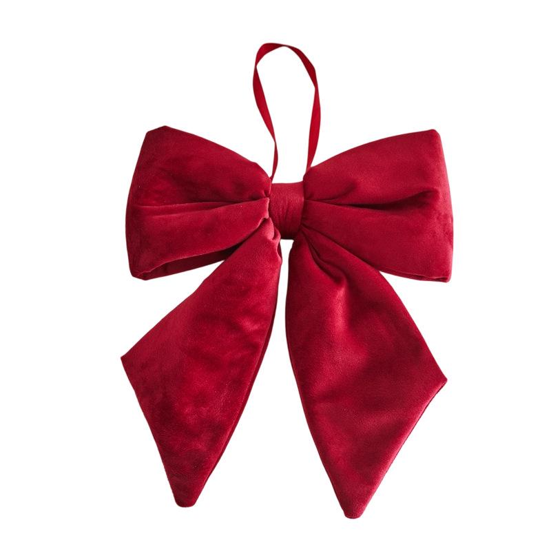 Red Christmas Bow Plush Hanging Tree Ornament