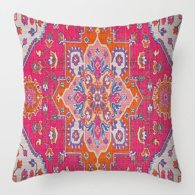 Home Decor Exquisite Ethnic Pattern Digital Printed Pattern Cushion Cover Suitable for Sofa Bedroom Car Pillow Cover