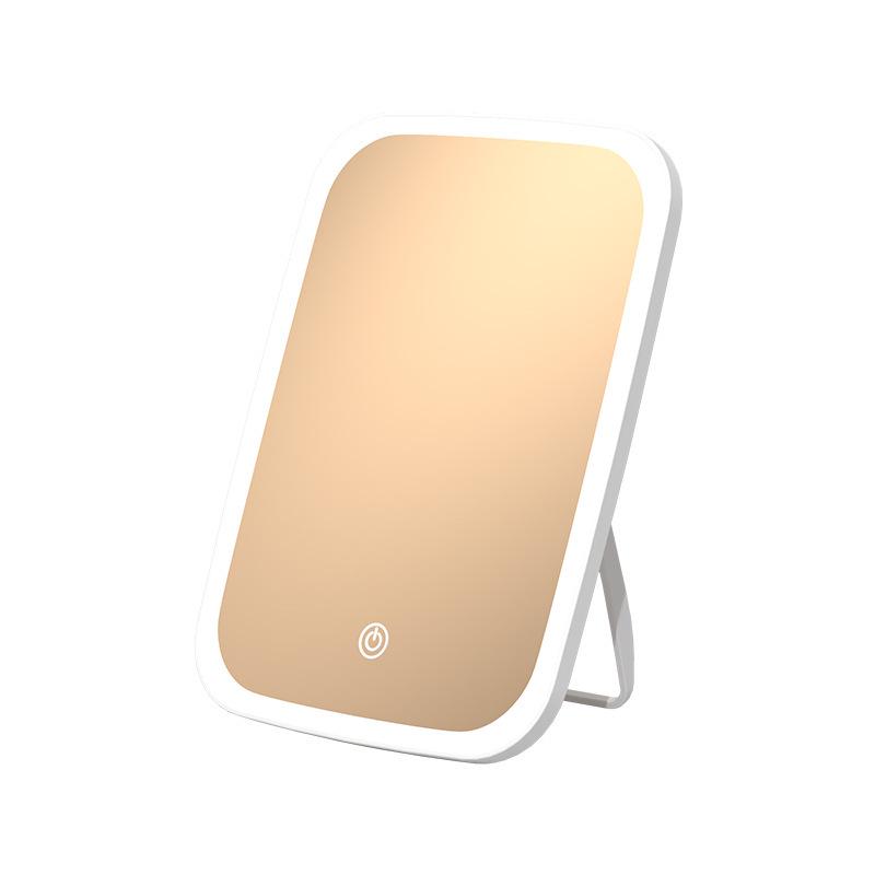 LED Lighted Makeup Mirror: Compact Desktop Vanity with Fill Light for Stylish Dorms