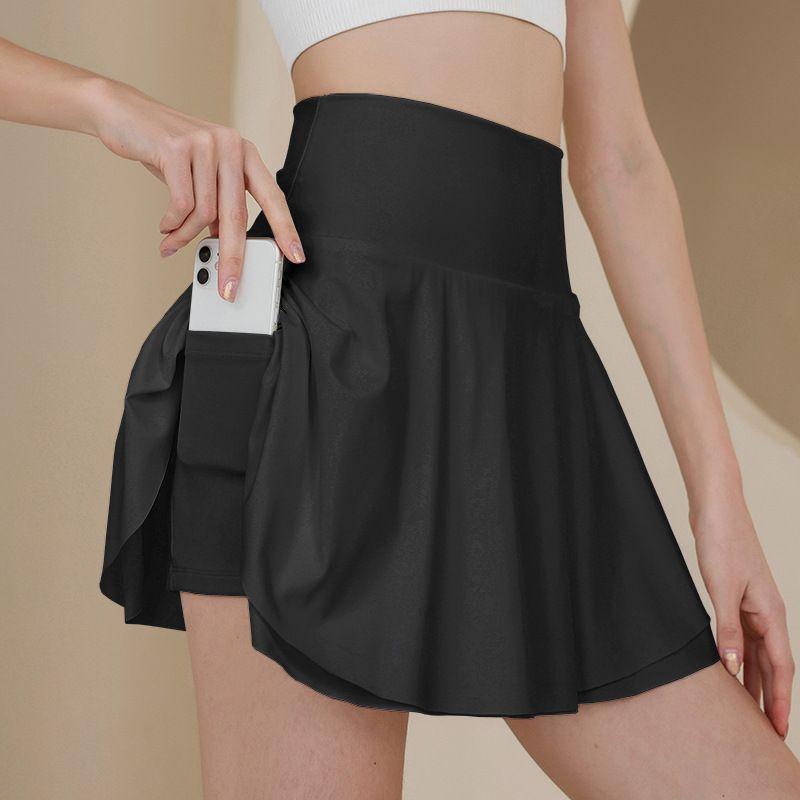 

Lu Same Running Sports Short Pantskirt Yoga Skirt Workout Clothes Tennis Skirt Suit Women s Badminton Skirt Skirt Black 8(L)