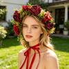 Bentiță de Mireasă Decor cu Flori Artificiale Panglică Șiret Ghirlandă Bandă pentru Cap Ceremonie de Nuntă Nunți Călătorii Ghirlandă de Păr Zână Accesorii de Păr