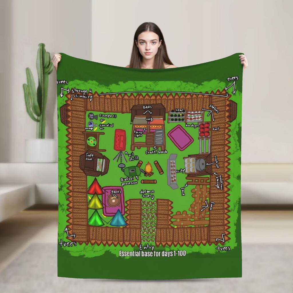 99 Nights in the Forest Base Ideas Blankets Survival Game Flannel Novelty Breathable Throw Blankets for Home All Season Office