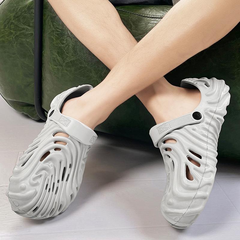 Vară, nou cuplu exploziv, amprentă digitală, culoare solidă, bărbați, femei, sandale respirabile, pantofi de înot pentru bărbați