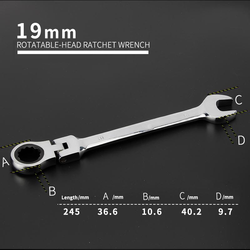 Activități multifuncționale Set chei cu clichet 180 de grade Chei flexibile cu cap deschis Unelte de mână pentru reparații auto Cheie combinată