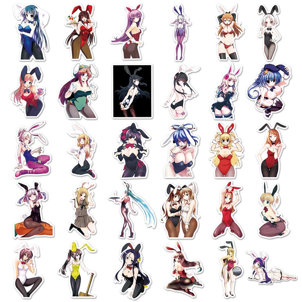 Bunny Girl Graffiti Stickers for Fridge, Car, Suitcase, Laptop - 61 Cartoon Decoration Sheets