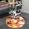 1 Stück Katzenmuster Büro Runder Teppich, Unter Bürostühlen Schlafzimmer Wohnzimmer Heimdekoration, Zimmer Deko