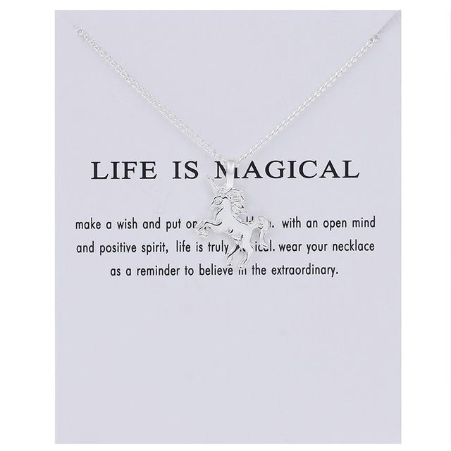 Colliers en alliage pour femmes, pendentif porte-bonheur, mignon et élégant, soleil, amour, étoile, feuilles, trèfle, licorne, accessoires de mode, bijoux, nouvelle collection