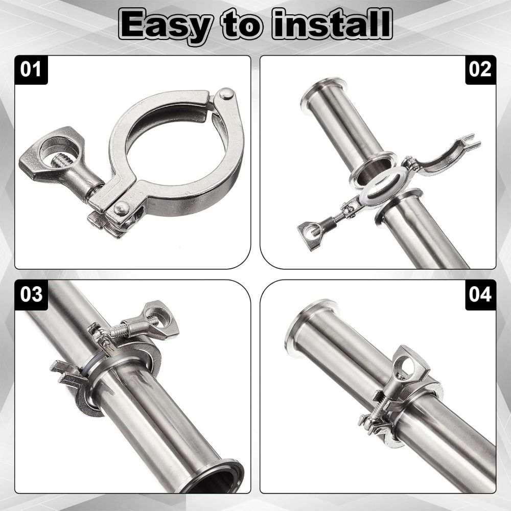 SS304 Roestvrij Staal Tri Clamp Met Siliconen Pakkingen Pijpklem Nieuwe Sanitaire Fitting