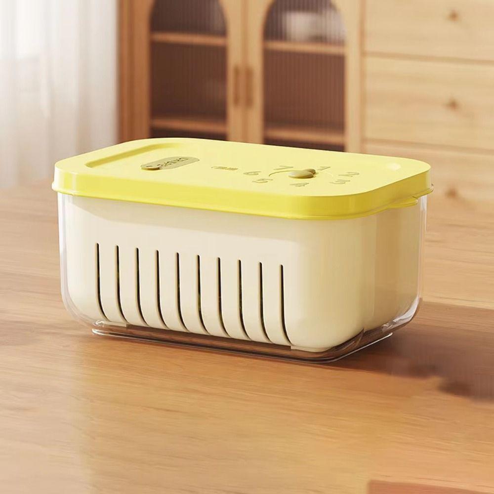 Record Time Vegetable Fruit Crisper Case Fresh-keeping Vegetable Washing Basin  Fridge
