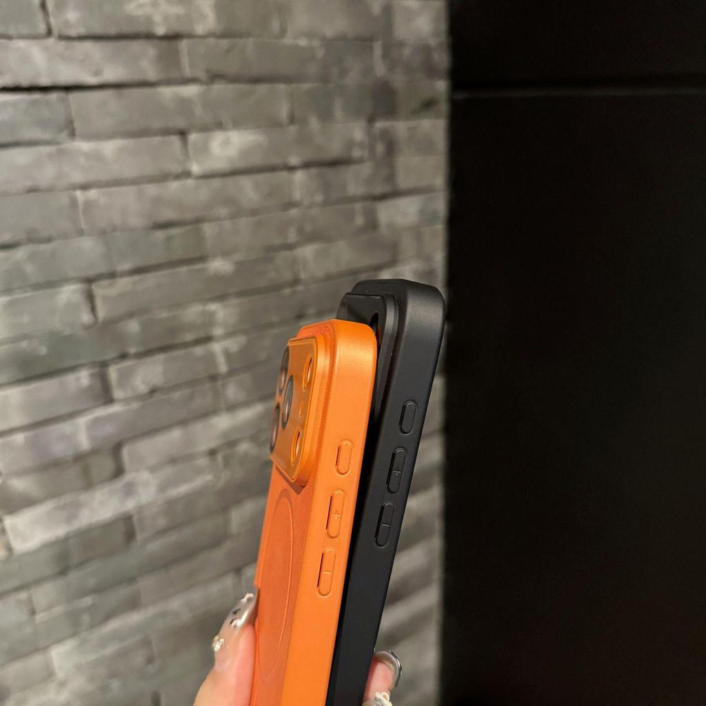 Magnetic Leather Texture Phone Case with Lens Film for iPhone 16 Pro Max