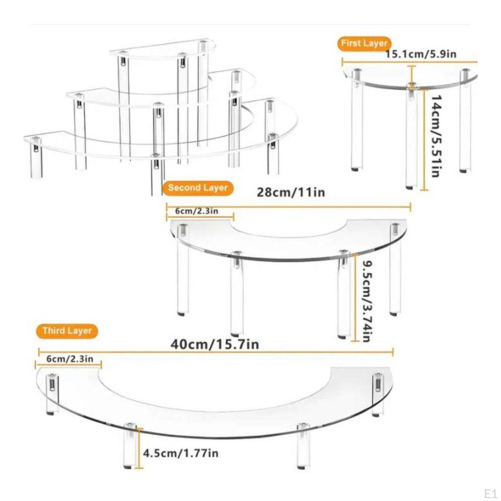 3 Tier Acrylic Display Stand Space Saving Transparent Perfume Rack Easy to Clean