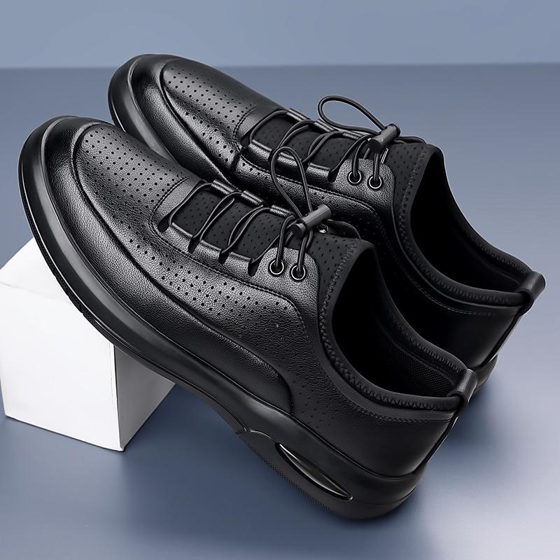 Fashion Quality Soft Sole Anti Slip Sports Leisure Shoes Brand Leather Business Oxford Shoes Summer Breathable Punching Leather Men Shoe