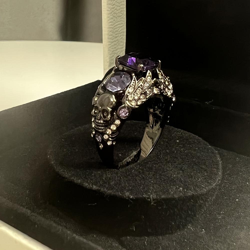 Gothic Style Ring Zirconia Multi Colors To Choose Horror Skull Perfect Halloween Decor Suitable for Mne and Women  Jewelry