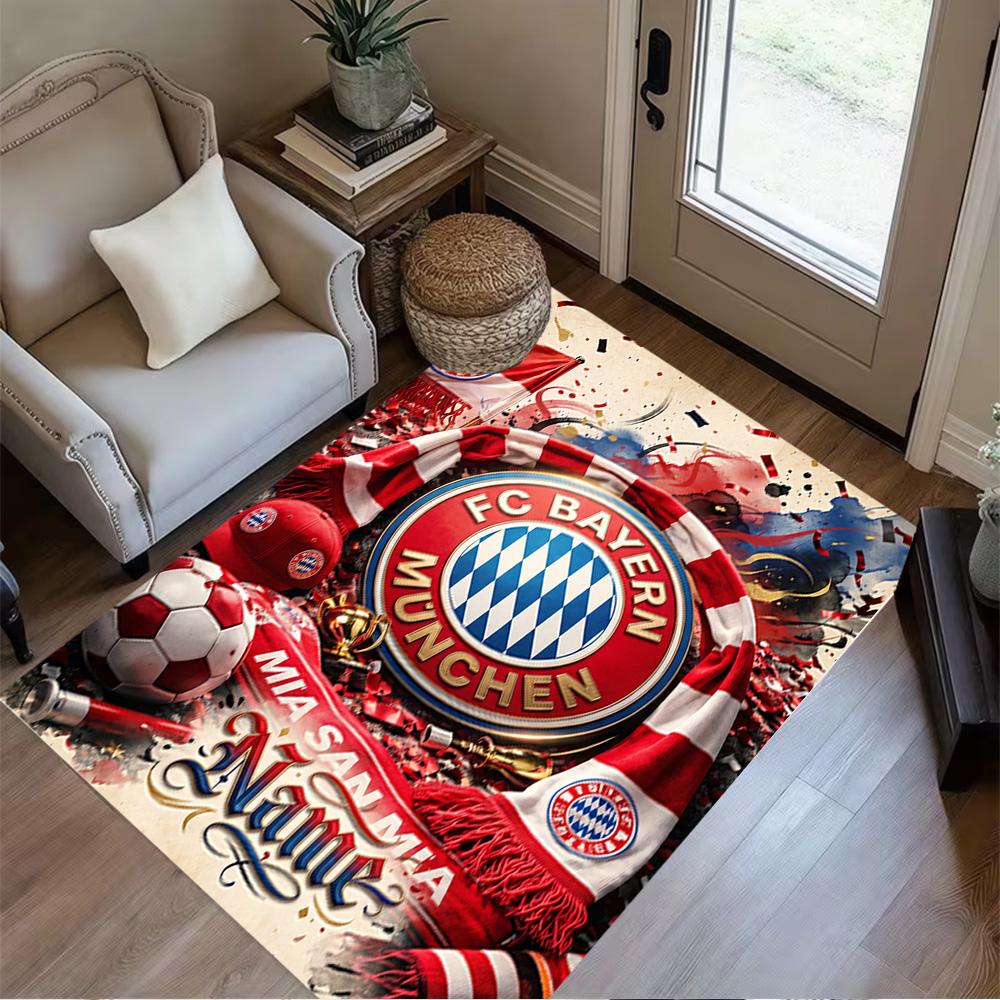 Bayern Munich Soccer Art Floor Rug Office Rug Suitable for Kitchen Living Rooms Outdoor Study room Antislip Carpet Anime Office Decor