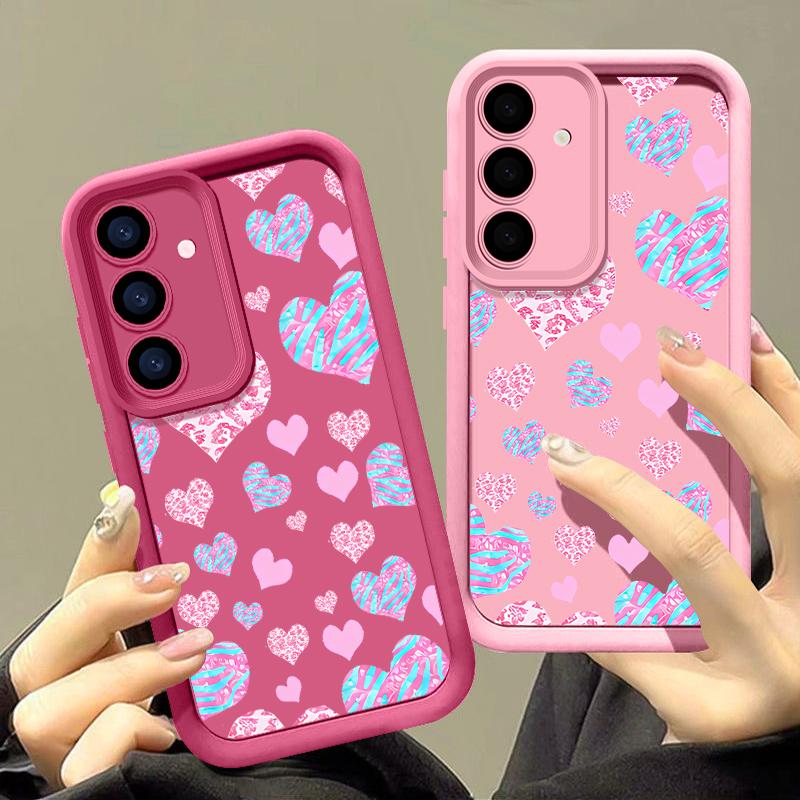 Tiny Hearts Pattern Case For Samsung Galaxy S25 Edge S24 S23 S22 Ultra S24 FE A56 A16 A15 A55 A54 A35 A26 A36 Soft Phone Cover
