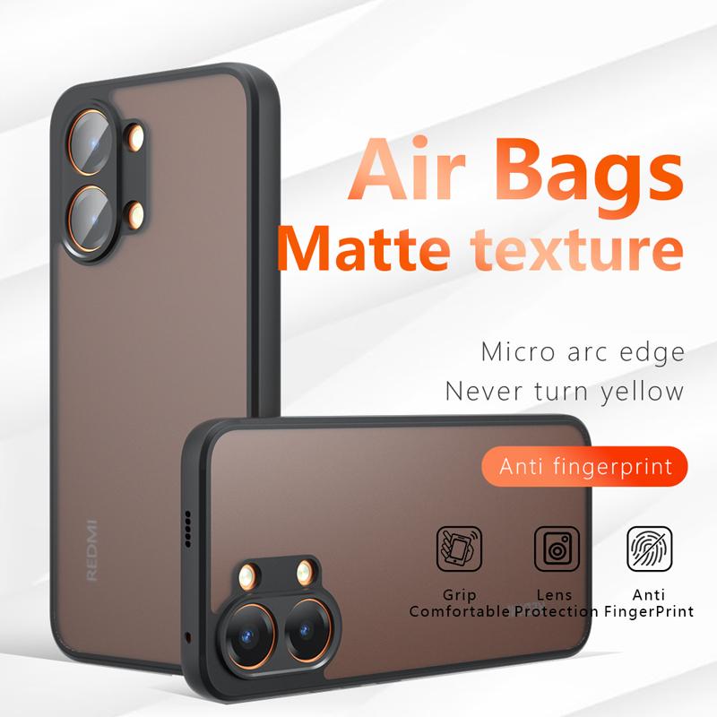 For Xiaomi Redmi Turbo 5 5 Max Case Shockproof Frosted Skin Feel Matte PC+TPU Anti-fingerprint Transparent Cover