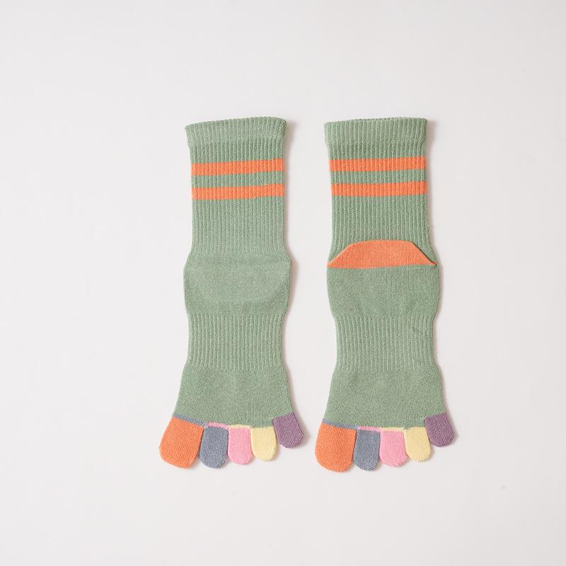 

Korean Style Colorful Toe Breathable Deodorant Children s Five-Finger Mid-Calf Combed Cotton Sports Socks 7-12 Years