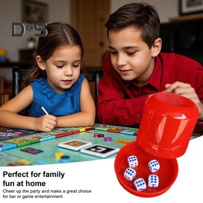 1 Satz Würfelbecher mit Sockel, 5-Punkt-Würfel, robuster manueller Shaker-Becher, für Erwachsene, Familienabend, Bar, Party, Glücksspiel, Trinkbrettspiel, Casino-Ausrüstung