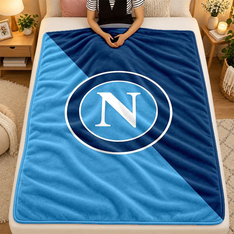 Flannel BlanketNapoli FC Warm Soft Throw Blanket for Indoor Sofa Bed Living Room Use