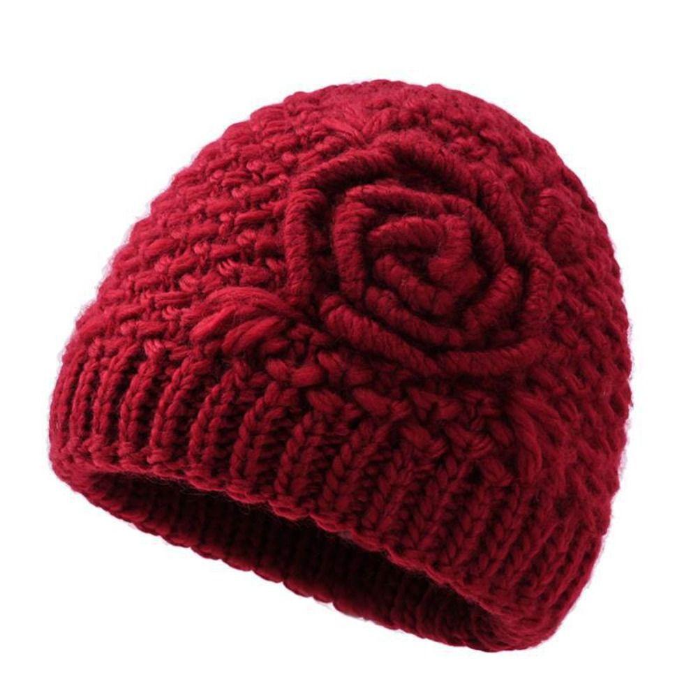 Windproof Beanie Cap Thickned Pullover Hats Fashion Knitted Hat for Women