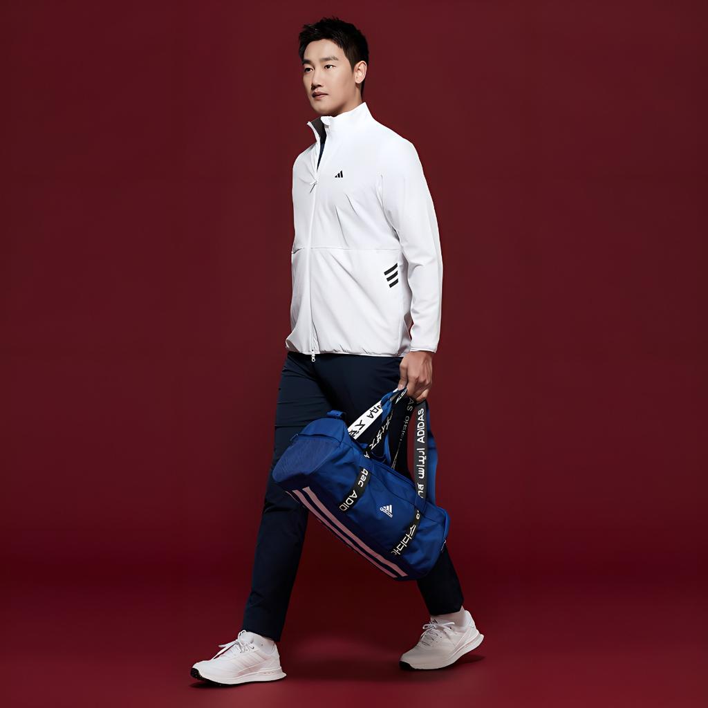 Adidas Stand Collar Fashion Windbreaker Jacket Unisex Outerwear White IA2712