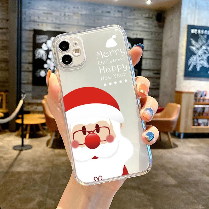 

Прозрачный чехол для Apple iPhone 14 11 13 12 Pro 7 8 Plus XR X XS Max 6 6S 13Pro Силиконовый чехол для телефона Снеговик Рождество iPhone SE 2022