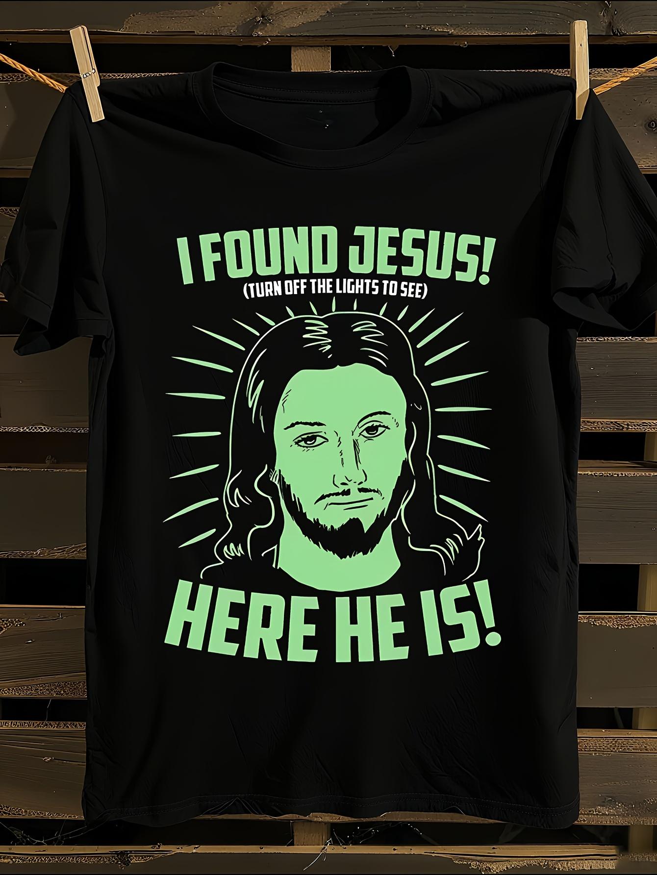 Funny Glow in the Dark I Found Religious T-shirt XL
