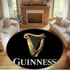 Guinness Draught Print Round Rug, Washable Floor Carpet, For Entryway Dorm Laundry Room Office Study, Home Decor Birthday Christmas Gift