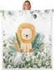 Cute Meerkat Blanket Soft Fleece Throw Animal Lover Gift Kids Room Decor Floral Design Home Decoration