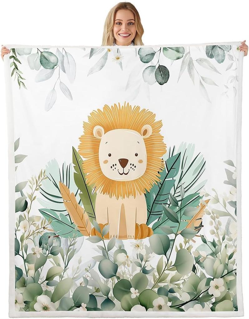 Cute Meerkat Blanket Soft Fleece Throw Animal Lover Gift Kids Room Decor Floral Design Home Decoration