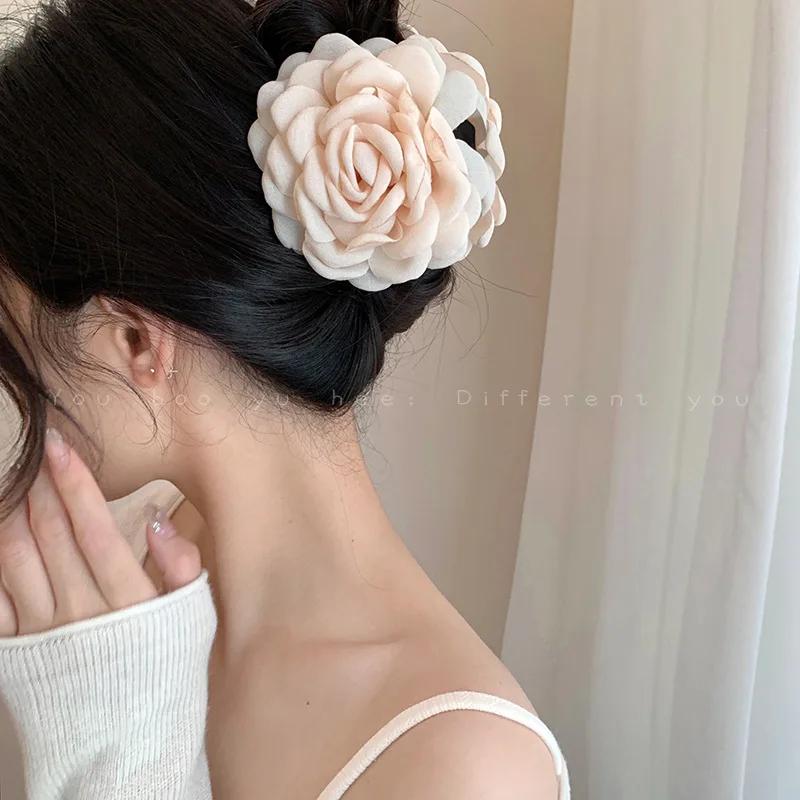 Huajian Waterfall Grey-blue Hydrangea Flower Fringe Grip Super Fairy Antique New Chinese Hairpin