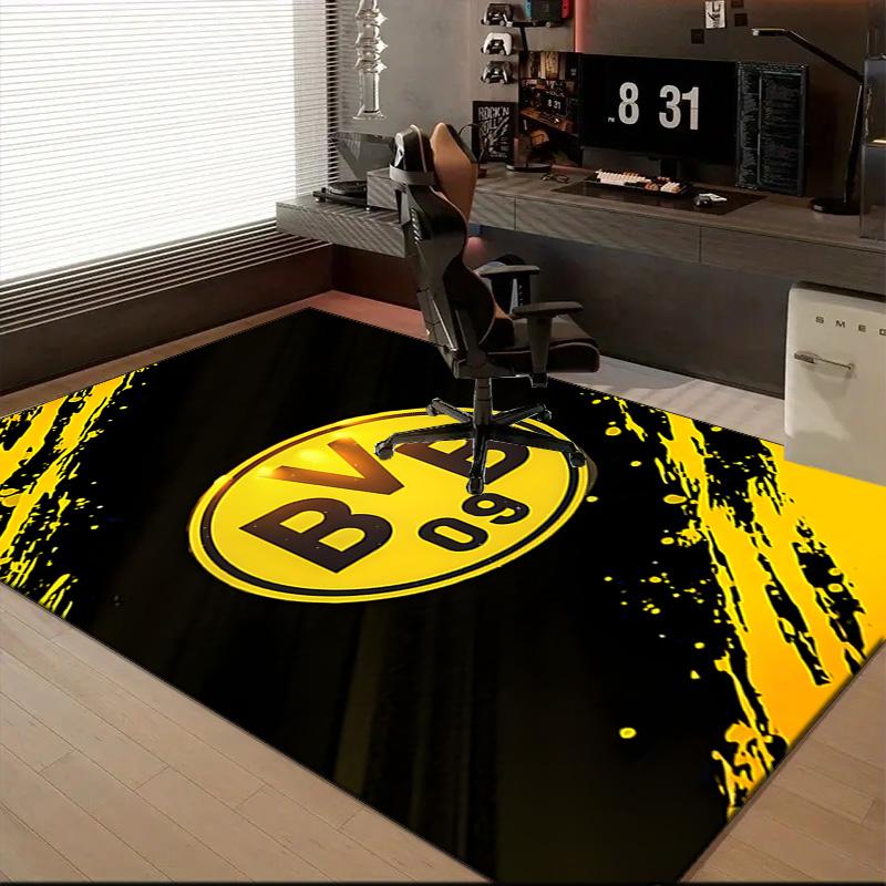 Bvb Soccer Ball Design Printed Office Carpet Chair Cushion Entryway Rug, Rugs for Living Room, Bedroom Christmas gifts