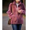 Double-sided Plush Women's Mid-length Loose Zipper Coat Hooded Thick Plush Coat for Women