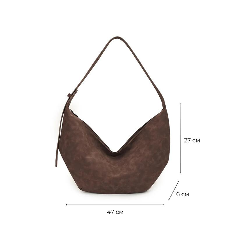 Women Faux Suede Crescent Shoulder Bag Trend Vintage Large Capacity Crossbody Bag Versatile Casual Daily Wear Minimalist Handbag