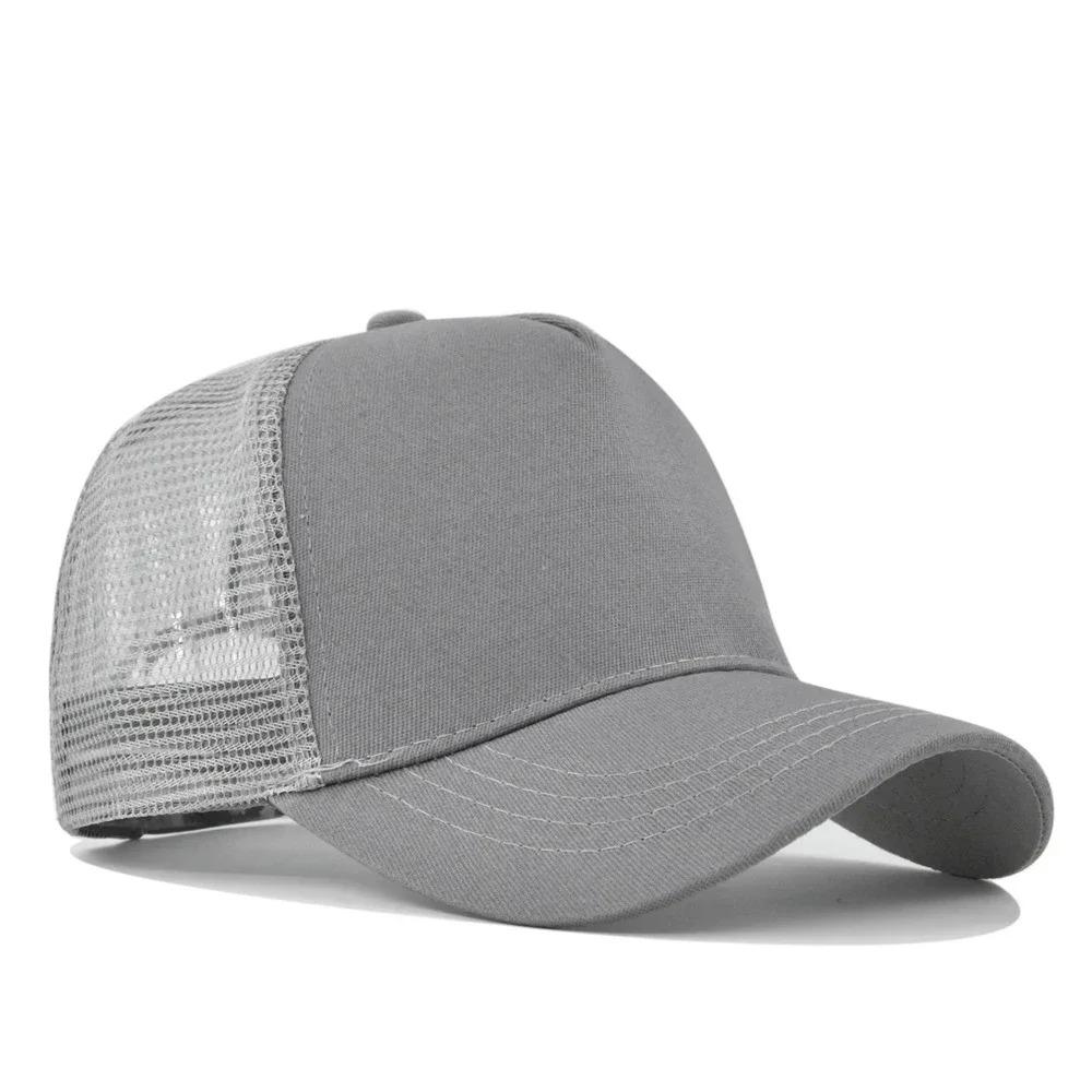 New 5 Pane Mesh Baseball Cap Adult Hip Hop Curved Snapback Hats Summer Sunshade Sun Hat Simple Trucker Advertising Cap