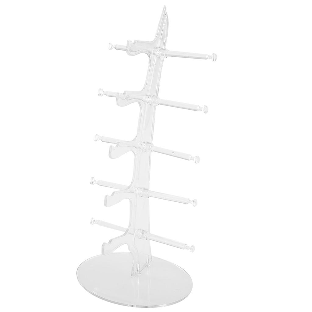 5 Pairs Plastic Eyeglasses Shelf Sun Glasses Display Stand Rack Storage Holder Black