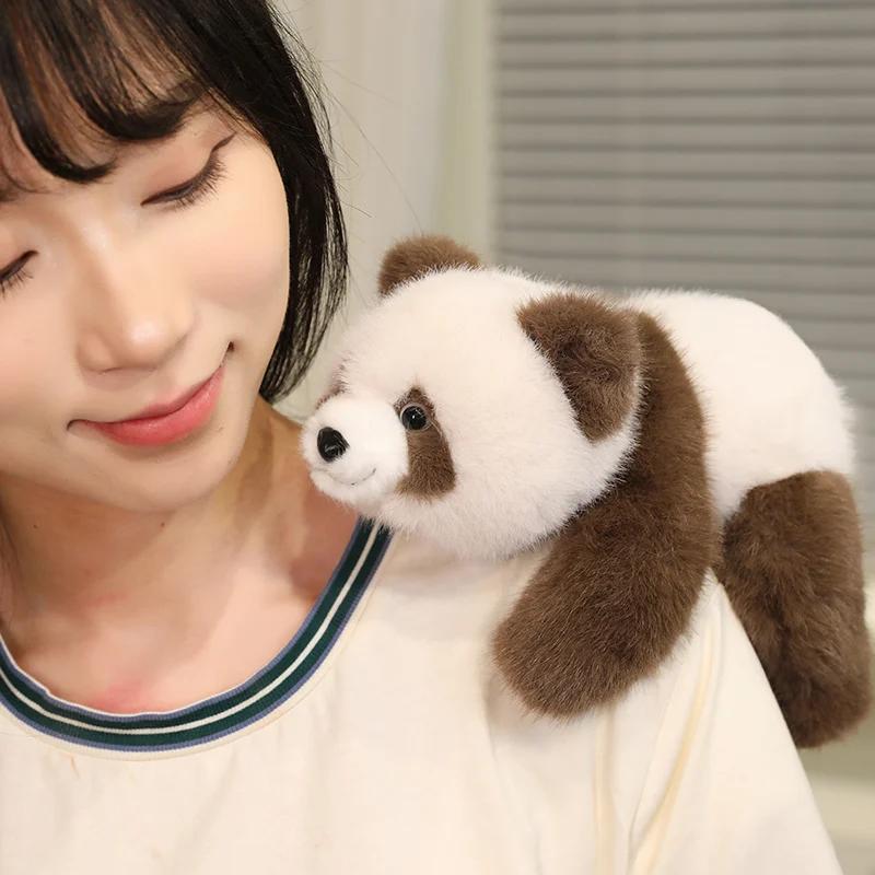 New Cuddly Pretty Lie Prone Animal Plush Toys Soft Fluffy Lifelike Red Panda Raccoon Panda Doll Kawaii Home Decor Kids Gift