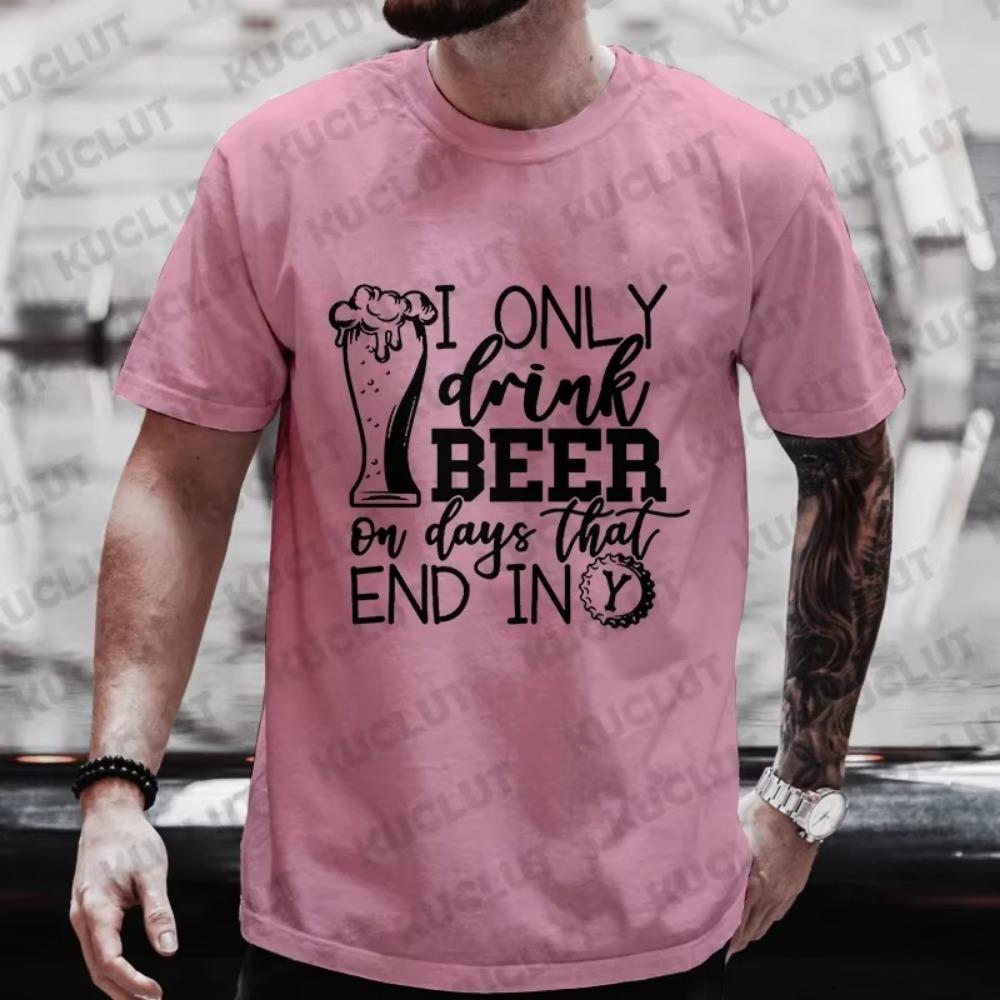 T-shirts for Men Drinking Beer Party Y2k Clothing Bachelor Party Drinking Team Matching Tees Shirts Outfit Oversized Streetwear