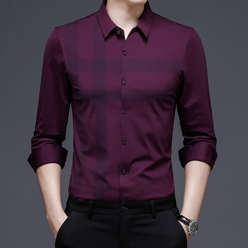 Весна и осень Новая мужская деловая повседневная рубашка Мужская рубашка-поло — фото 6