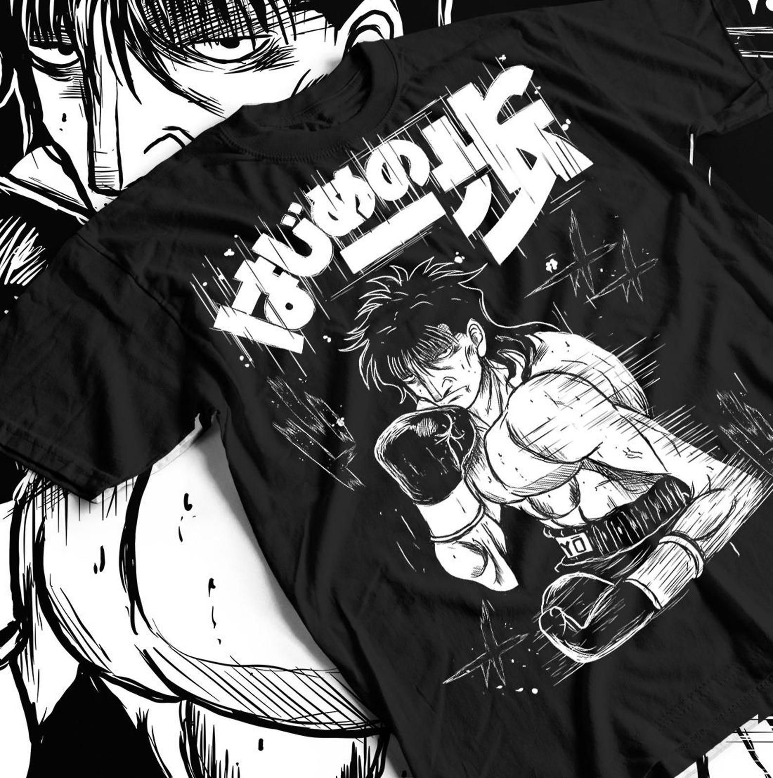 Hajime No Ippo Ryo Mashiba boxing anime T shirt | manga graphic tee XL